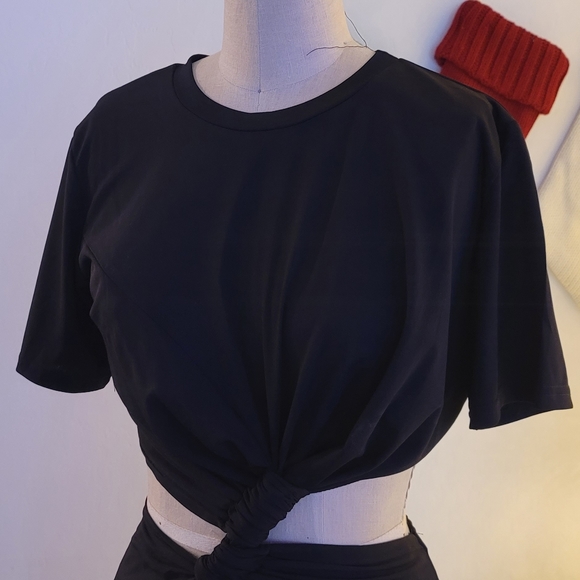 Cutout Black Casual Midi Dress - Picture 5 of 6